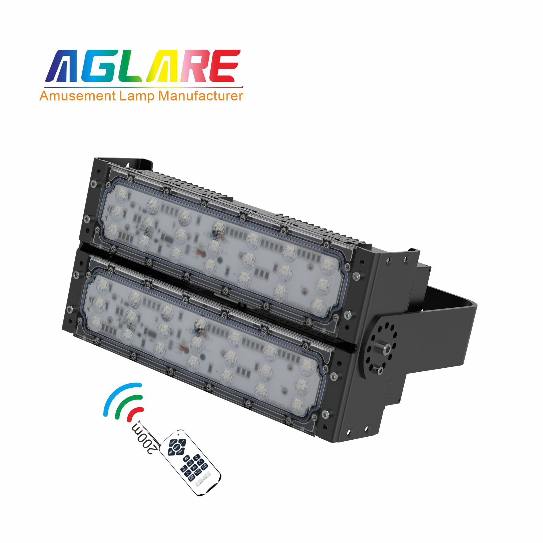 100W LED彩色泛光灯 RGB投光灯带？仄